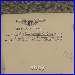 150 WWII Letters Home Army Air Forces 1944 Complete Soldier Correspondence Lot