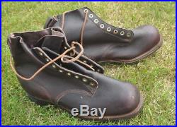 1940 WWII Era Sweden Original Army Soldier Leather Boots for German Wehrmacht 46