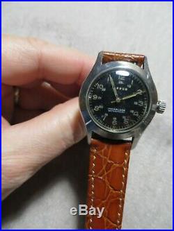 1940's WW2 Jardur Bezelmeter Army Military Pilot Woman Watch RARE! Work