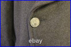 1940s US ARMY WWII WOOL OVERCOAT Lined Eagle Buttons Rank Patches SIZE 42R
