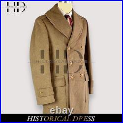 1940s US Army Officer Wool Overcoat Beige Military Doeskin Command Coat