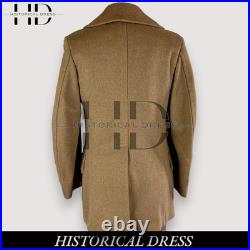 1940s US Army Officer Wool Overcoat Beige Military Doeskin Command Coat