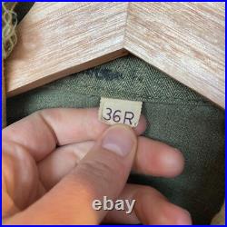 1940s Vintage HBT WWII US Army Shirt WW2 Herringbone Twill Military Uniform