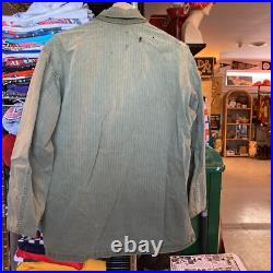 1940s Vintage HBT WWII US Army Shirt WW2 Herringbone Twill Military Uniform