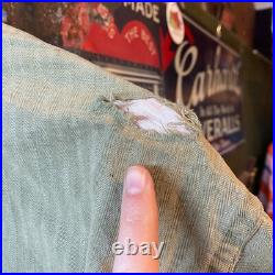 1940s Vintage HBT WWII US Army Shirt WW2 Herringbone Twill Military Uniform