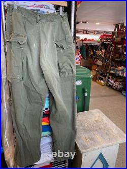 1940s Vintage WWII HBT 13 STAR US Army Military Uniform Pants M43 Herringbone