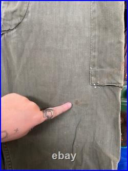 1940s Vintage WWII HBT 13 STAR US Army Military Uniform Pants M43 Herringbone