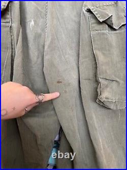 1940s Vintage WWII HBT 13 STAR US Army Military Uniform Pants M43 Herringbone