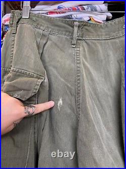 1940s Vintage WWII HBT 13 STAR US Army Military Uniform Pants M43 Herringbone