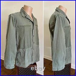 1940s Vtg WWII US Army HBT 13 Star 36 R Button Long Pocket Jacket Field M1943