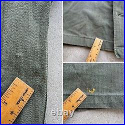 1940s Vtg WWII US Army HBT 13 Star 36 R Button Long Pocket Jacket Field M1943