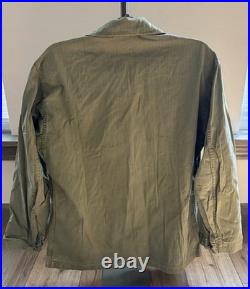 1940s WWII 36R US Army Jacket HBT Herringbone Twill Gas Flap 13 Stars Shirt Coat