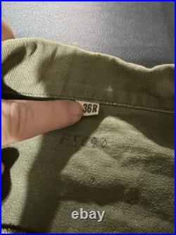1940s WWII 36R US Army Jacket HBT Herringbone Twill Gas Flap 13 Stars Shirt Coat