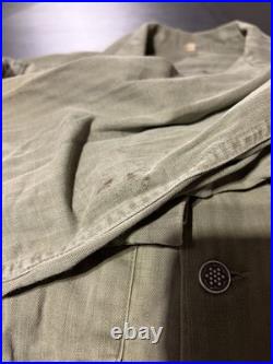 1940s WWII 36R US Army Jacket HBT Herringbone Twill Gas Flap 13 Stars Shirt Coat 1940s WWII 36R US Army Jacket HBT Herringbone Twill Gas Flap 13 Stars Shirt Coat