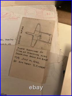 1942-1958 US Military Army Air Corps Pilot WWII Papers Briefcase Lt Stanley Wade