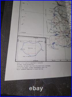 1942 WWII Puerto Rico Military Road Map Restricted Army Engineer Original