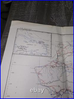 1942 WWII Puerto Rico Military Road Map Restricted Army Engineer Original