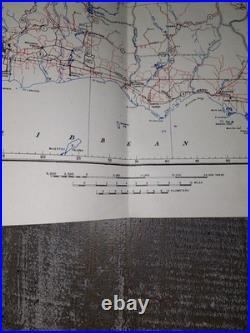 1942 WWII Puerto Rico Military Road Map Restricted Army Engineer Original