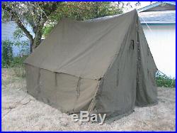 1942 WWII US ARMY TENT SMALL WALL FIRE RESISTANT 9x9x8 ft WW2 -original- VINTAGE