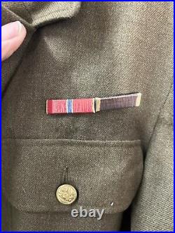 1942 Wwii Us Army Air Corps Force Wool Uniform Jacket Coat Pins Cap 36r