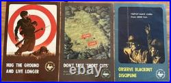 1943 WWII Official Army Posters Set Of 7 With Original Shipping Envelope