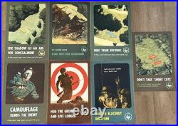 1943 WWII Official Army Posters Set Of 7 With Original Shipping Envelope