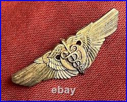 1943 WWII U. S. Army Air Force Flight Surgeon Wings PASQUALE STERLING 2 inch