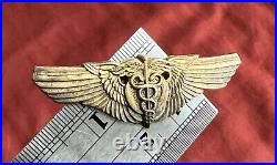 1943 WWII U. S. Army Air Force Flight Surgeon Wings PASQUALE STERLING 2 inch