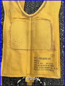 1945 WW2 USAAF AN6519-1 Pneumatic Pilots Life Vest Mint Unused Army Air Corp