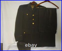 1945 WWII Pacific Army Officer Dress Military Uniform-Coat-Pants-Cap-Approx. 38R