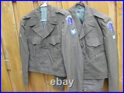2 Original WW2 Era German Made U. S. Army in Europe Patched Ike Jacket's 38 R