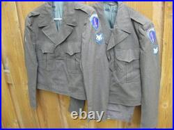 2 Original WW2 Era German Made U. S. Army in Europe Patched Ike Jacket's 38 R