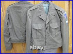 2 Original WW2 Era German Made U. S. Army in Europe Patched Ike Jacket's 38 R 2 Original WW2 Era German Made U. S. Army in Europe Patched Ike Jacket's 38 R
