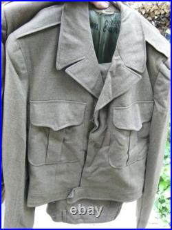 2 Original WW2 Era German Made U. S. Army in Europe Patched Ike Jacket's 38 R 2 Original WW2 Era German Made U. S. Army in Europe Patched Ike Jacket's 38 R