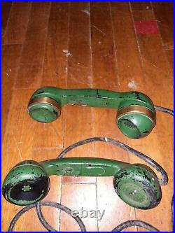 (2) US Army Signal Corps WW2, Vietnam era EE-8-A Field Phones