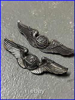 2 Vintage 3 WWII Pilot ARMY AIR FORCE Wings 1 Sterling Silver