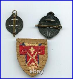 2 original WWII NAAFI badges British Army of the Rhine patch & photo WW2