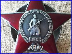 #24713 Red Star Order Rare 3 Rivets Type 100% Original Ww2 Russian Army Badge