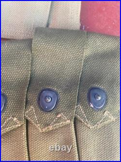 2x WWII US Army Two Tone Transitional Thompson Pouch Unmarked Original WW2