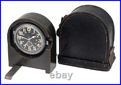 8-day 8-tage WWII Army Clock KIENZLE with CASE (? 2364, 1943-made) in WOODEN STAND