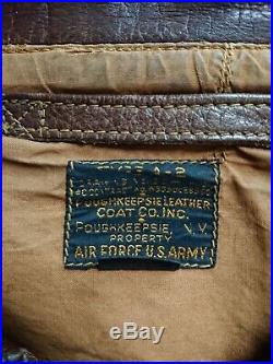 A-2 flying jacket. Original US Army Air Force WWII WW2 leather A2 flying jacket