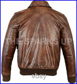 A2 Flight Pilot Bomber WWII Mens Stylish Real Leather Vintage Jacket ALL SIZES