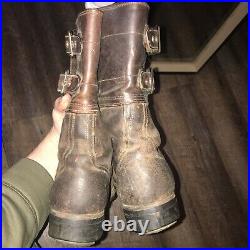 AUTHENTIC WWII U. S. ARMY M1943 DOUBLE BUCKLE COMBAT BOOTS Size 8