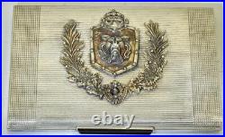 Antique Sterling Silver Cigarette Case WWII Pilot's Bulgarian Kingdom Army Award