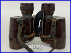 Antique WWII German Army Dienstglas 6x30 CNX Emil Busch Bakelite Binoculars Case