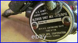 B-17 B-24 US Army Signal Corp field gear Galvin Blower Unit MX 215/APG Parts LOT