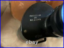 BAUSCH & LOMB M7 (1942) F. J. A. 7x50 ARMY BINOCULARS WITH LEATHER CASE