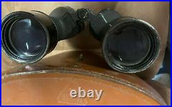 BAUSCH & LOMB M7 (1942) F. J. A. 7x50 ARMY BINOCULARS WITH LEATHER CASE