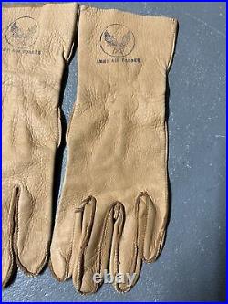 Beautiful Vintage WWII PILOT ARMY AIR FORCE Leather Gloves Size 9