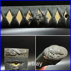 Black GUNTO Carp Fuchikashira WW2 Japanese Army Sword samurai katana WWII